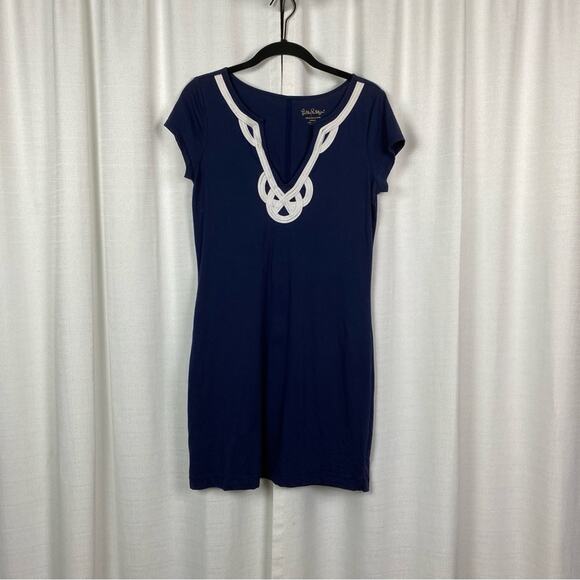 Lilly Pulitzer Navy Blue Brewster Short Sleeve T-Shirt Dress Sz.S - Picture 5 of 16